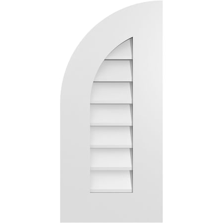 Ekena Millwork Quarter Round Top Left Surface Mount PVC Gable Vent w/ 3-1/2"W x 1"P Standard Frame, 12"W x 26"H GVPQL12X2601SN